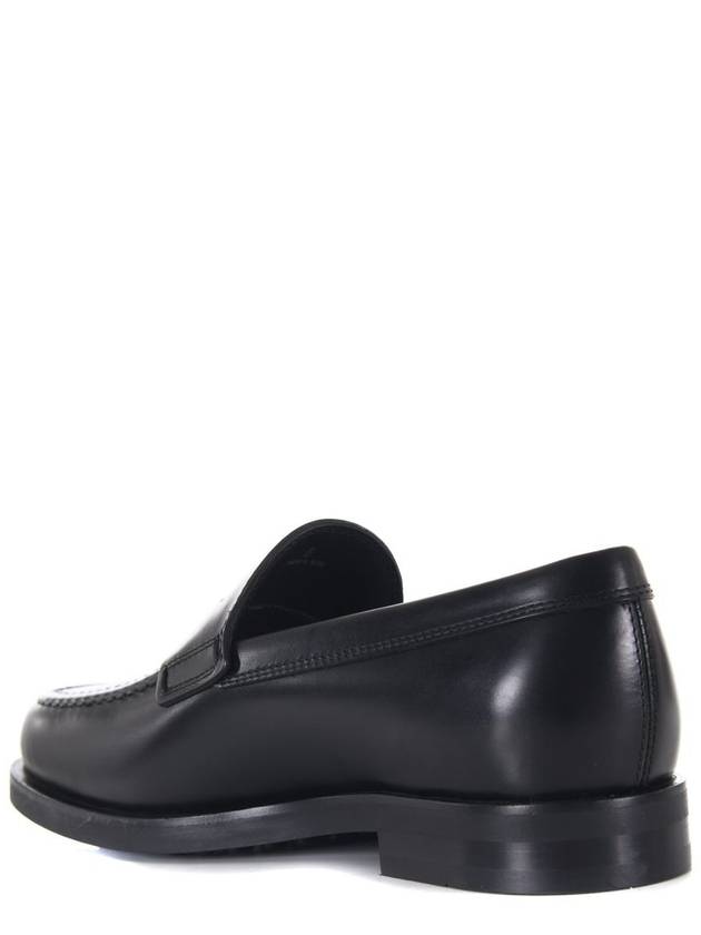 Men's Stamped Monogram Semi Glossy Leather Loafers Black - TOD'S - BALAAN 15