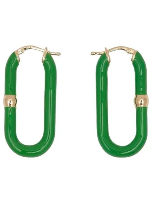 enamel hoop earrings green - BOTTEGA VENETA - BALAAN 1