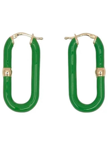 enamel hoop earrings green - BOTTEGA VENETA - BALAAN 1