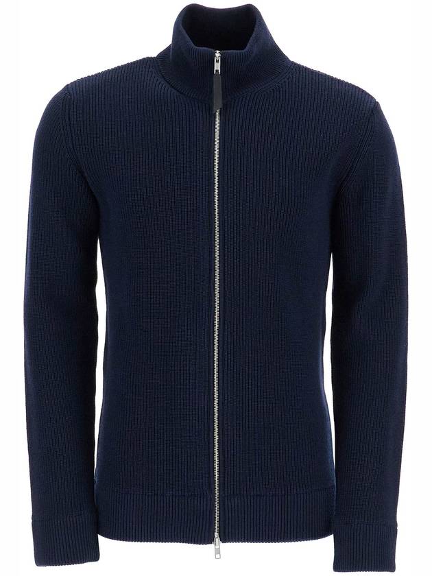 Stitch Knit High Neck Full Zip Up Cardigan Navy - MAISON MARGIELA - BALAAN 2