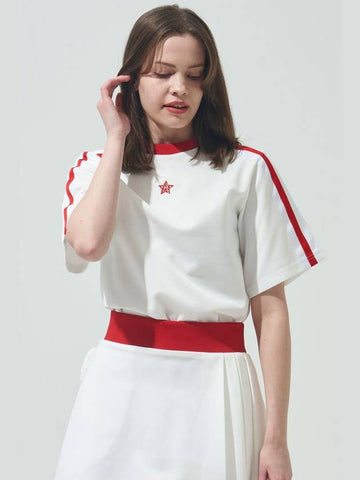 Star logo embroidery crop short sleeve t-shirtWH - BLUDOT - BALAAN 1