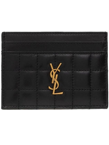 Cassandre Quilting Leather Card Wallet Black - SAINT LAURENT - BALAAN 1