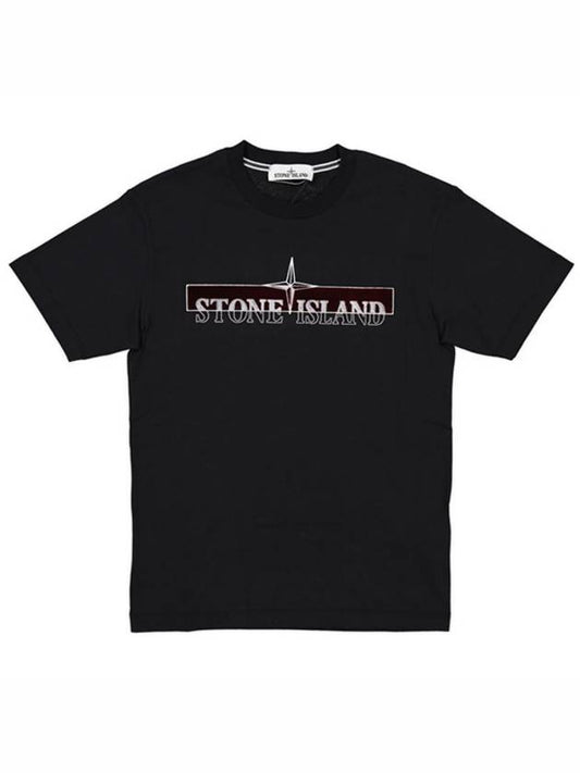 Logo Patch Short Sleeve T-Shirt Black - STONE ISLAND - BALAAN 2