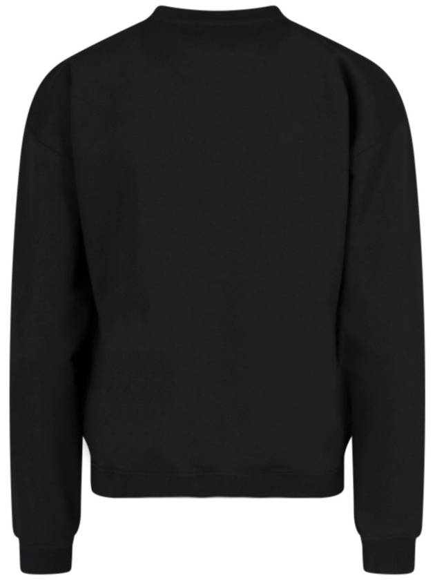 Women's Paris Logo Crew Neck Cotton Sweatshirt Black - KENZO - BALAAN 4