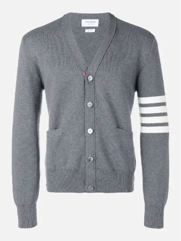 Milano Stitch 4-Bar Cardigan Medium Grey - THOM BROWNE - BALAAN 2