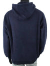 Men's Embossed Logo Cotton Hoodie Navy - MSGM - BALAAN 4