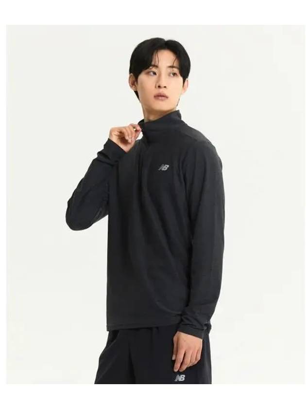 NBNDE4P021 MEN Training Half Zip Up BLACK - NEW BALANCE - BALAAN 1