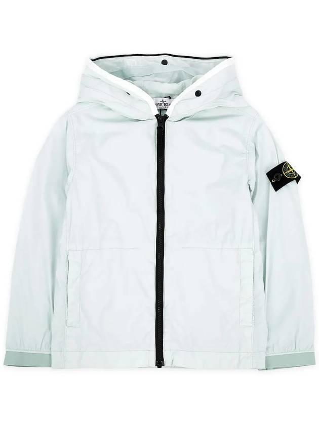 Stone Kids Waffen Patch Two Line Hooded Jacket Light Gray 781640332 V0061 - STONE ISLAND - BALAAN 3