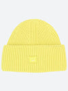 Small Face Patch Beanie Yellow Unisex - ACNE STUDIOS - BALAAN 1