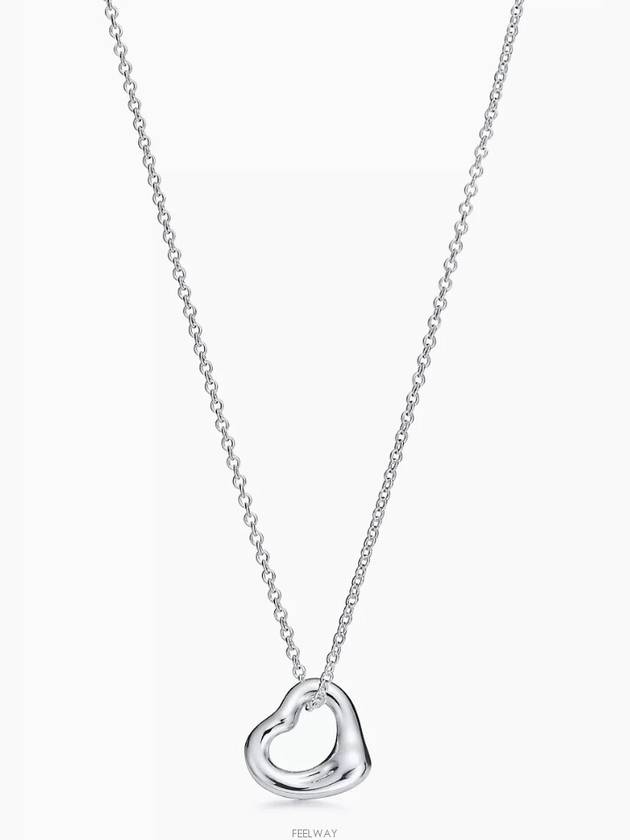 Elsa Peretti Open Heart Pendant Necklace Silver - TIFFANY & CO. - BALAAN 3