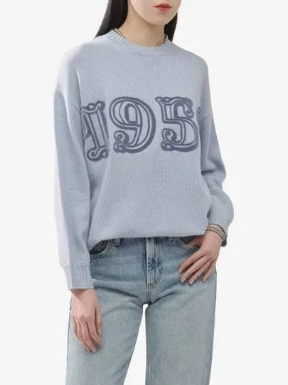 Logo Wool Knit Top Light Blue - MAX MARA - BALAAN 2