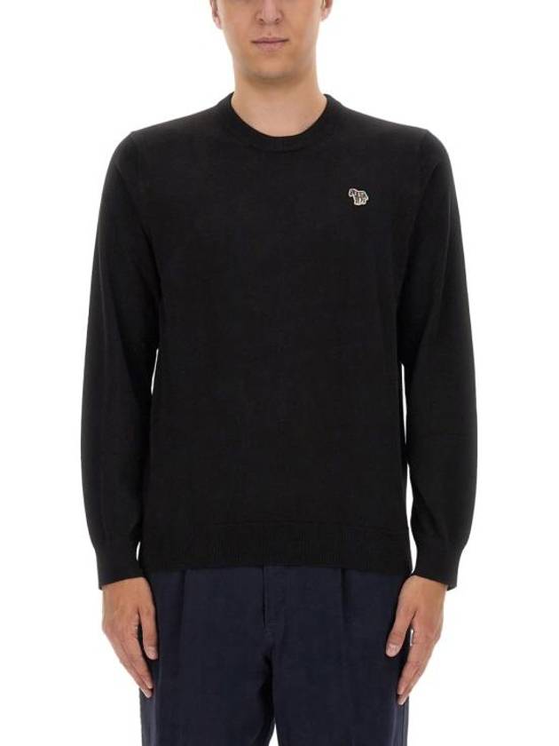 Zebra Patch Crew Neck Knit Top Black - PAUL SMITH - BALAAN 4