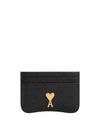 Metal Logo Leather Card Wallet Gold Black - AMI - BALAAN 2