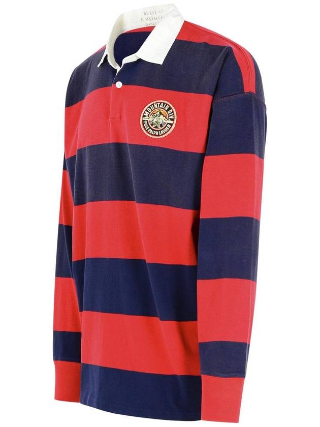 Classic Fit Striped Jersey Polo Shirt Red Navy - POLO RALPH LAUREN - BALAAN 3