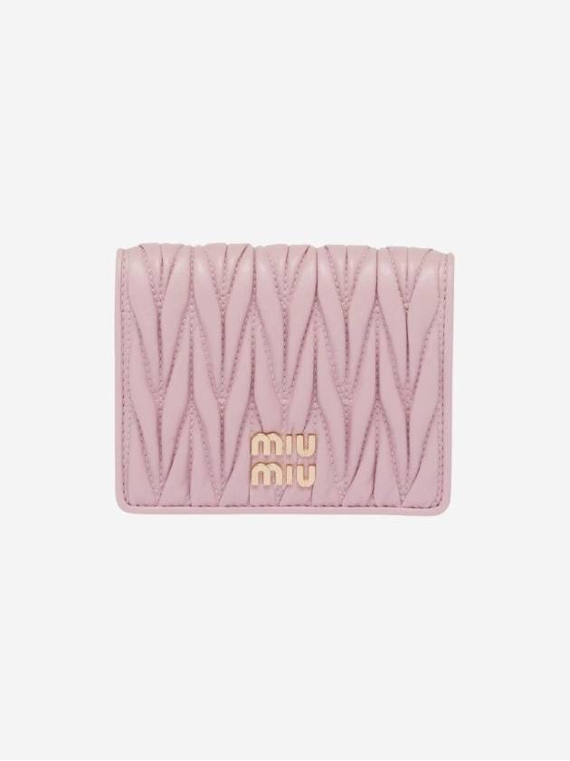 Matelasse Leather Half Wallet Alabaster Pink - MIU MIU - BALAAN 4