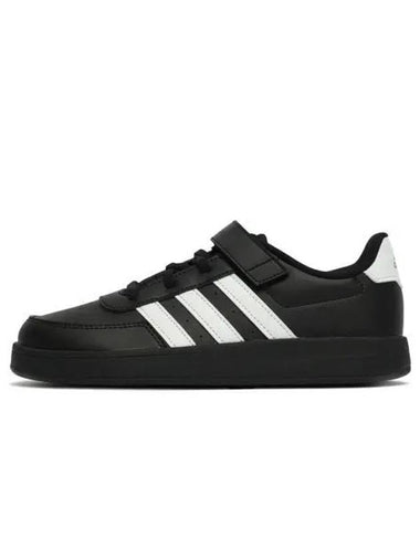 Kids Breaknet Lifestyle Court Elastic Lace Top Strap Sneakers Black - ADIDAS - BALAAN 1