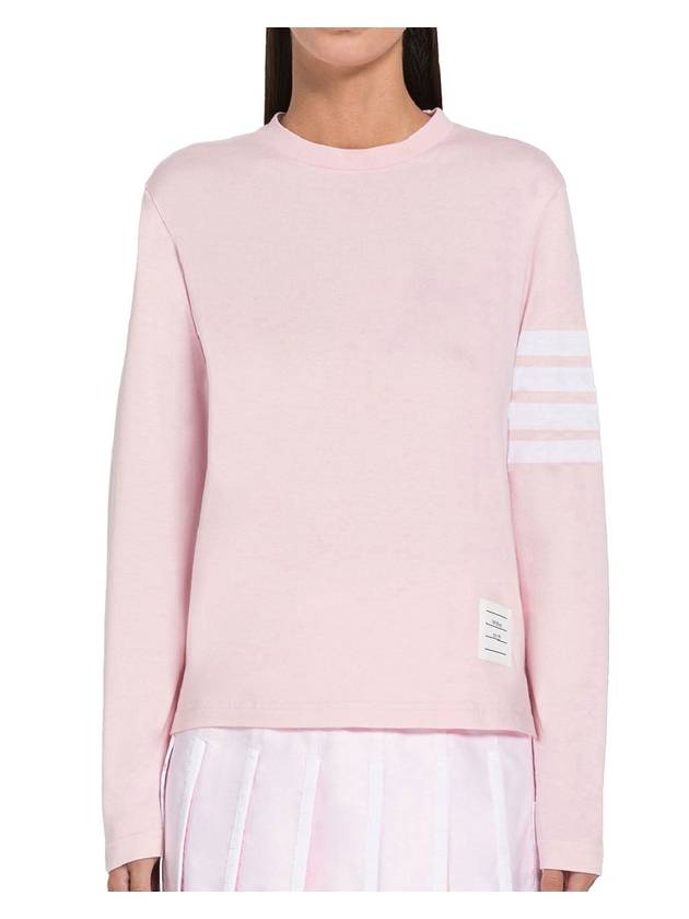 Diagonal long sleeve t shirt light pink - THOM BROWNE - BALAAN 2