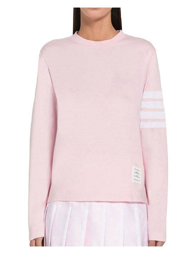 Jersey 4-Bar Long Sleeve T-Shirt Light Pink - THOM BROWNE - BALAAN 1