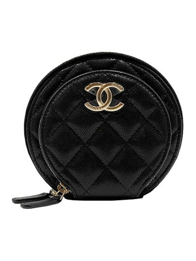 Round Chain Caviar Mini Bag Black - CHANEL - BALAAN 2