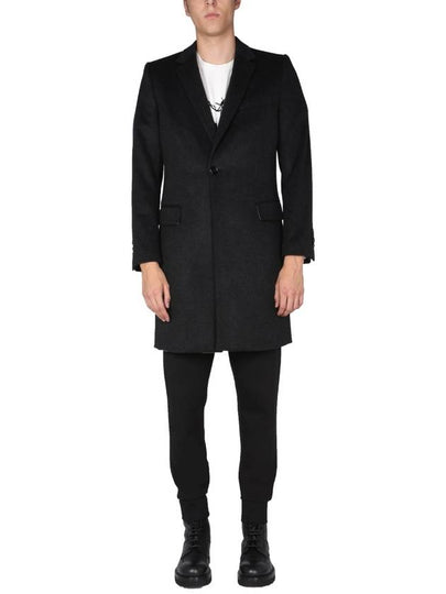 Slate Wool Blend Coat Black - DOLCE&GABBANA - BALAAN 2