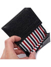 Debossed Pebble Card Wallet Black - THOM BROWNE - BALAAN 7