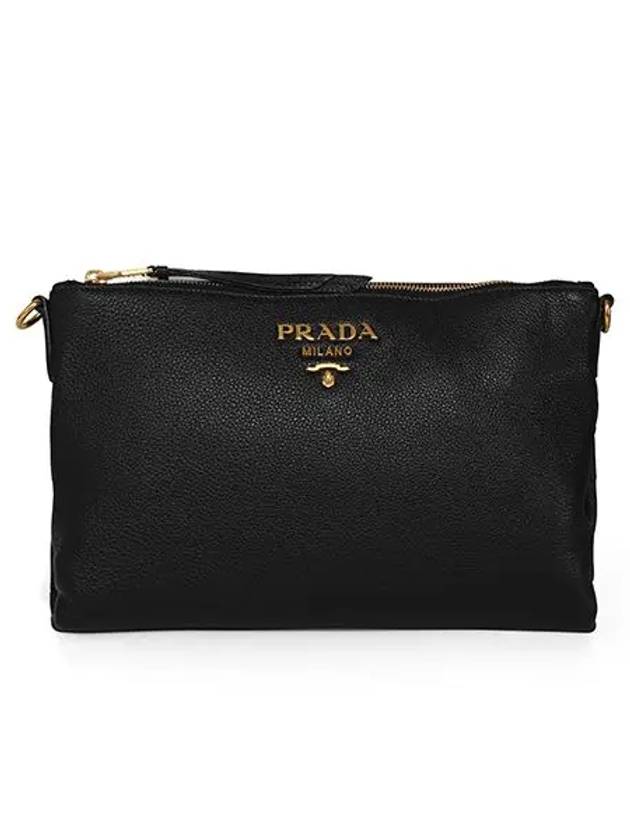 Vitello Dino Logo Cross Bag Black - PRADA - BALAAN 6