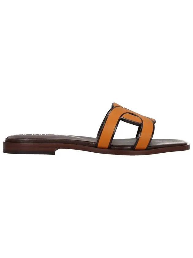 Women's Chain Flat Slippers Orange - TOD'S - BALAAN 3