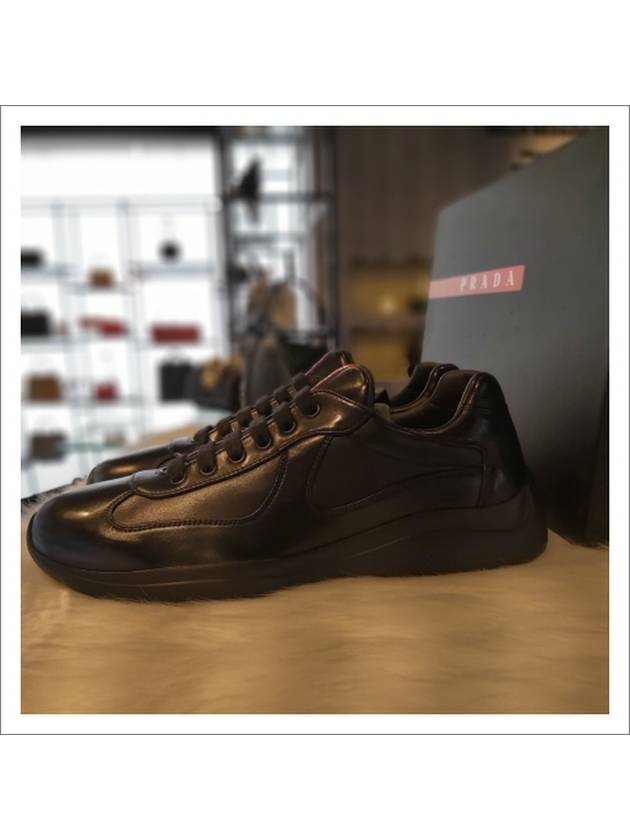 America's Cup Patent Leather Low Top Sneakers Black - PRADA - BALAAN 6