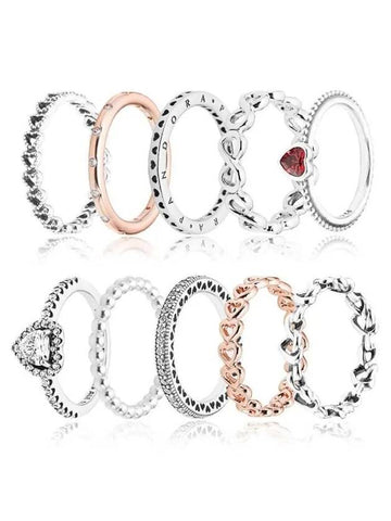 16 types of layered ring bestsellers including Noted Heart Linked Love etc - PANDORA - BALAAN 1