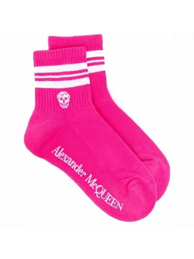 Women's Stretch Cotton Socks Fuchsia - ALEXANDER MCQUEEN - BALAAN 1