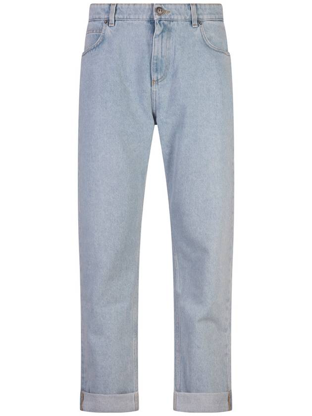 Light Blue Denim Regular Jeans DH1MI043DE59 6FC - BALMAIN - BALAAN 1