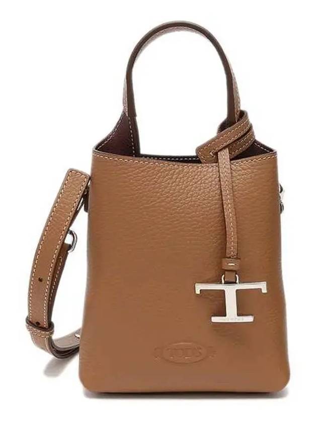 Micro Leather Mini Tote Bag Brown - TOD'S - BALAAN 2