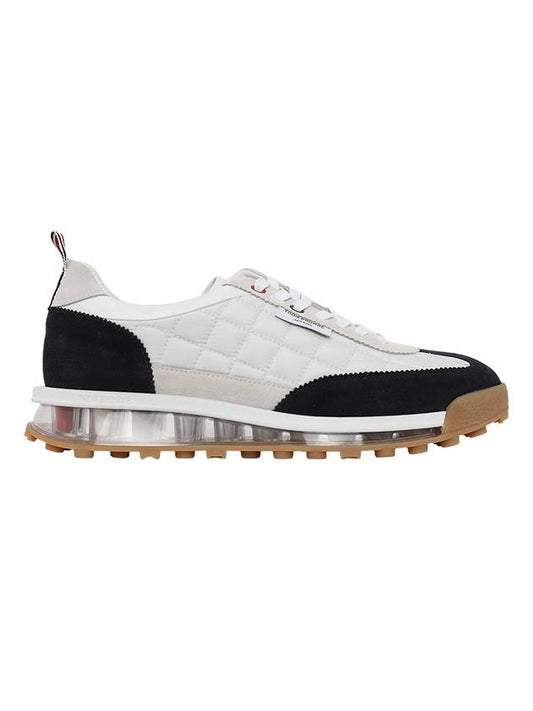 Tech Runner Quilted Low Top Sneakers White Navy - THOM BROWNE - BALAAN 1