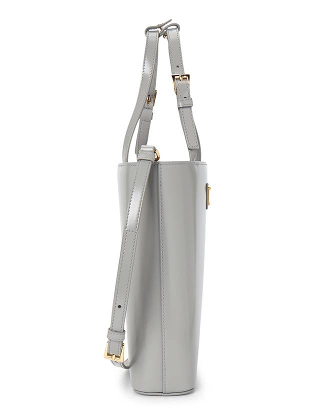 Brushed Leather Tote Bag Grey - PRADA - BALAAN 3