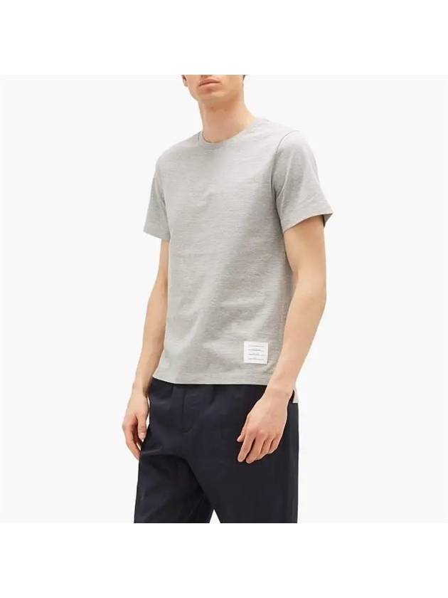 Men's Side Slit Relaxed Short Sleeve T-Shirt Light Grey - THOM BROWNE - BALAAN 6