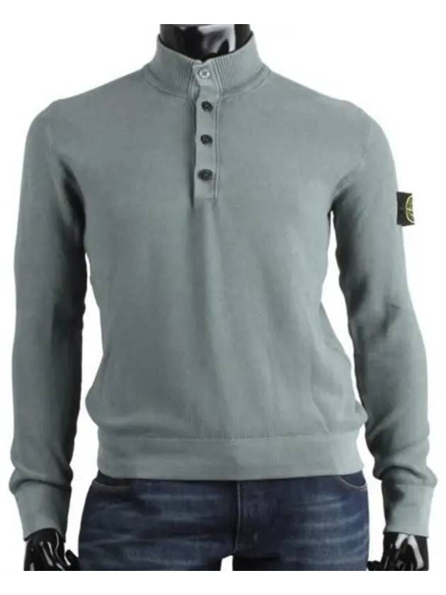 Men's Logo Patch Round Neck Knit Top Mint - STONE ISLAND - BALAAN 3