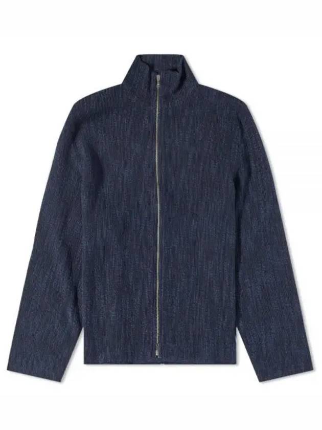 Men's Shrunken Full Zip Polo Zip-Up Cardigan Navy - OUR LEGACY - BALAAN 2