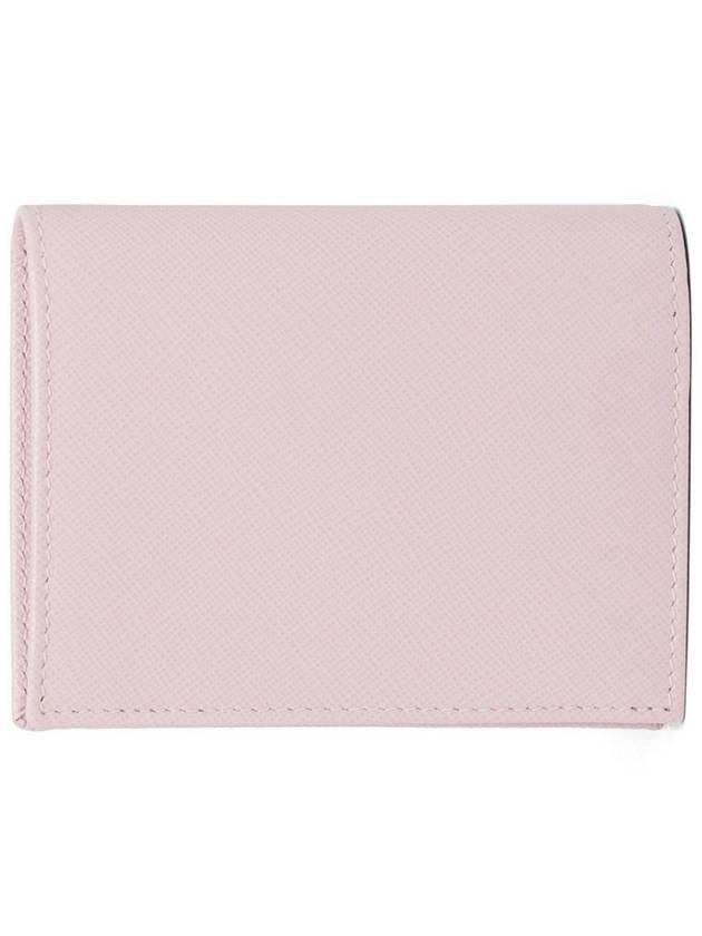 Gold Hardware Triangle Logo Saffiano Half Wallet Alabaster Pink - PRADA - BALAAN 3