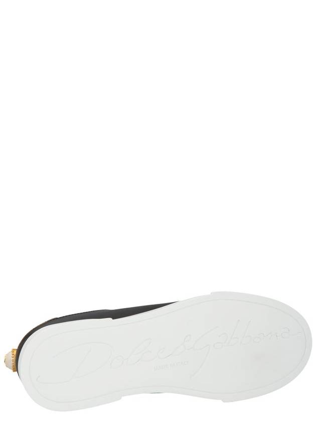 Portofino Lettering Calfskin Low Top Sneakers Black Gold - DOLCE&GABBANA - BALAAN 5