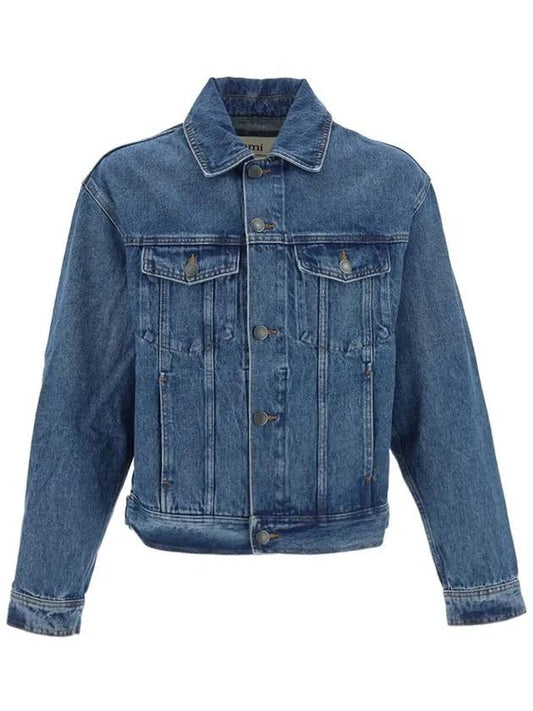 side pocket denim jacket blue - AMI - BALAAN.