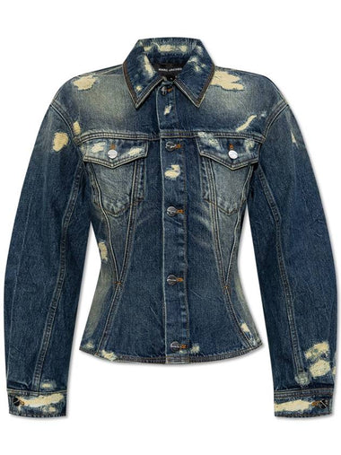 Marc Jacobs Distressed Denim Jacket, Women's, Navy Blue - MARC JACOBS - BALAAN 1