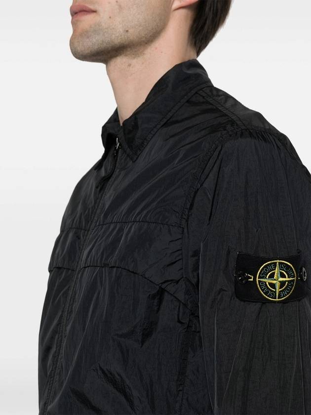 Garment Dyed Crinkle Reps R-NY Jacket Black - STONE ISLAND - BALAAN 7