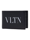 VLTN Logo Leather Wallet Black - VALENTINO - BALAAN 1