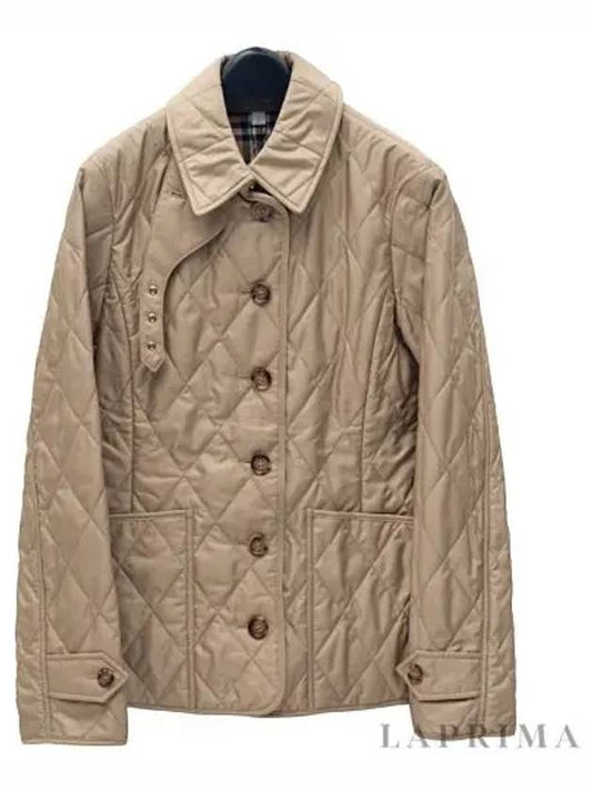 Diamond Quilted Thermoregulated Jacket New Chino Beige - BURBERRY - BALAAN 2