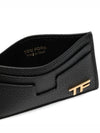 T Line Leather Credit Card Wallet Black - TOM FORD - BALAAN 4