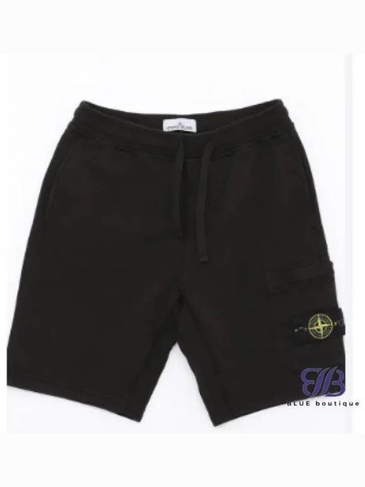 Fleece Bermuda Shorts Black - STONE ISLAND - BALAAN 2