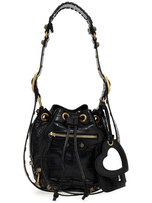 Le Cagol XS Leather Bucket Bag Black - BALENCIAGA - BALAAN 1
