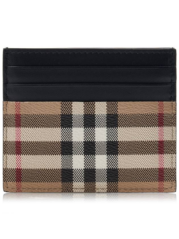 Check Leather Card Wallet Beige - BURBERRY - BALAAN 2