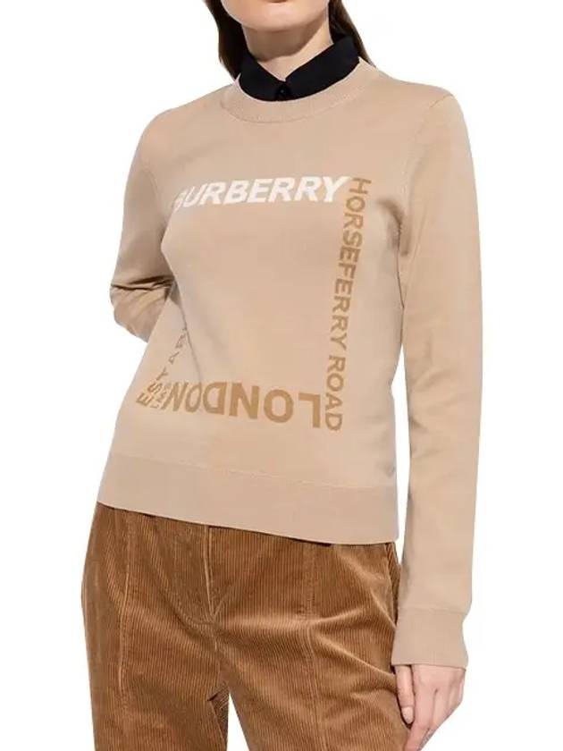 Horseferry Square Logo Knit Top Beige - BURBERRY - BALAAN 3