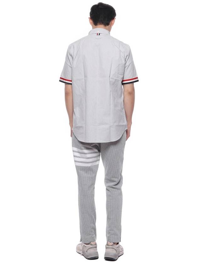 Men's Pincode Armband Short Sleeve Shirt Grey - THOM BROWNE - BALAAN 6